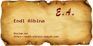 Endl Albina névjegykártya